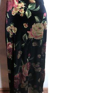 Impressions Lifestyle Black Velvet  Long Skirt L